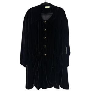 Lola Frocks Black Velvet Button Up Collared 3 4 Sleeve Jacket Size 2X 3X